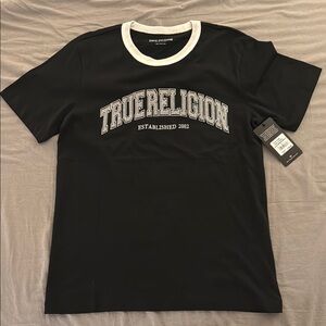 True Religion Black and White Crew Neck Tee
